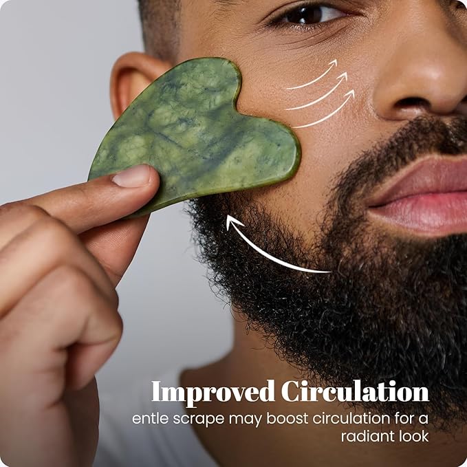 ROSELYNBOUTIQUE Gua Sha Facial Tools & Face Lift Roller for Wrinkless Natural Skincare Tool Jade Roller Guasha Tool for Face (Green)