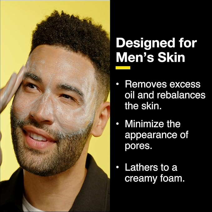 Lumin Charcoal Face Wash for Men Skincare - Daily Detox, Hydrating Face Cleanser, Removes Impurities, Exfoliates, Unclogs Pores, Controls Oil, Soothes Irritation, All Skin Types, 2 Pack