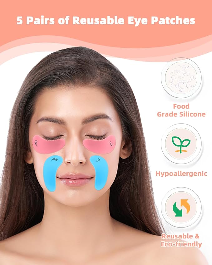 Under Eye Patches Silicone - 5 Pairs Reusable Eye Wrinkle Patches, Reusable Under Eye Mask, Plump Fine Lines & Wrinkles