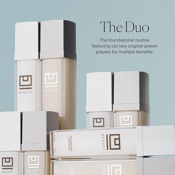 U Beauty - The U Beauty Duo - Resurfacing Compound & SUPER Hydrator Set - Vitamin C & E, Retinol, Hyaluronic Acid - Moisturizing Face Serum Duo for Smooth, Hydrated and Softer Skin, Set of 2 0.5 fl oz