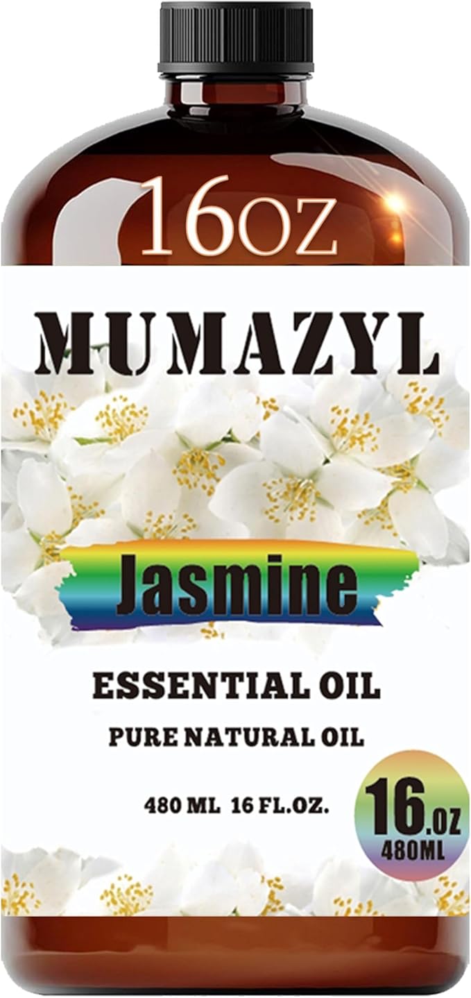 Jasmine Essential Oil, Jasmine Oil 16 Fl Oz 480ML for Diffuser Humidifier Yoga Cleaning DIY Candle Soap Making Essential Oils
