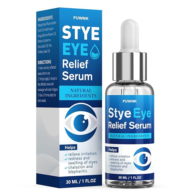 Stye Eye Treatment Serum, Eye Stye Remover for Chalazion, Blepharitis & Stye Removal, Natural Stye Eye Drops, Safe & Fast Relief, 30ml