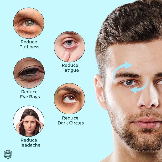 Polyester Eye Mask Cooling Gel With Beads For Dark Circles, Dry Eyes, Cooling Eyes, Redness, Eye Patches Eye Cooling Gel Pad Stretchable With Sleeping Mask Eye Relaxing For Women&Men -Blue