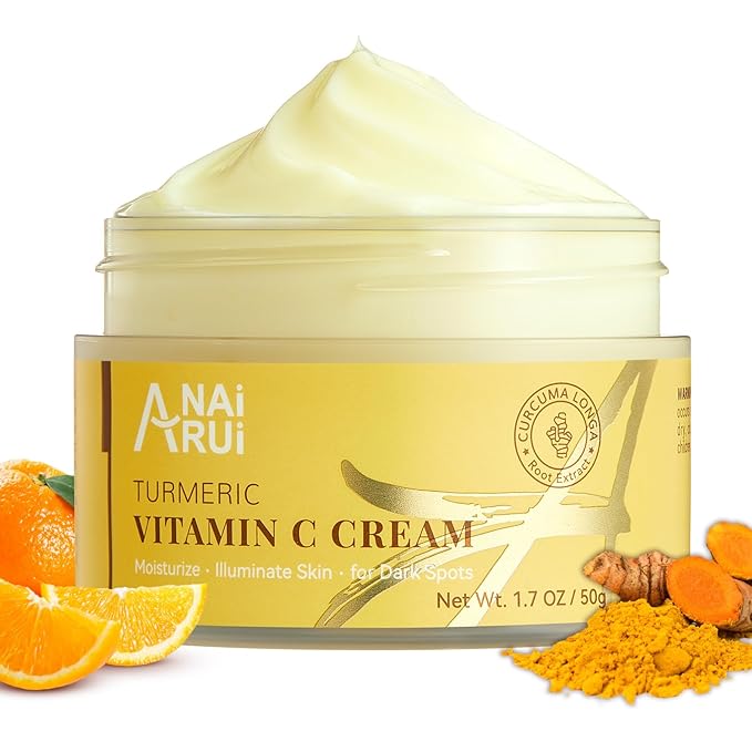 ANAI RUI Vitamin C Face Mask with Turmeric and Kaolin Clay & Vitamin C Face Moisturizer with Turmeric, Anti-Aging Facial Cream