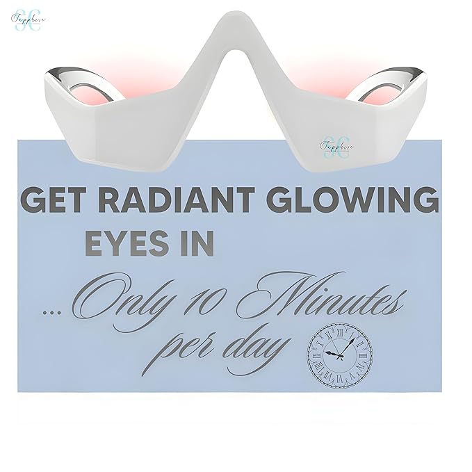 Skin Care Red Light Therapy Glasses Specifically for Dark Circles and Under Eye Bags - Intense Microcurrent Eye Masks for Dark Circles and Puffiness - Anti Aging Brightening Glasses [1pair]