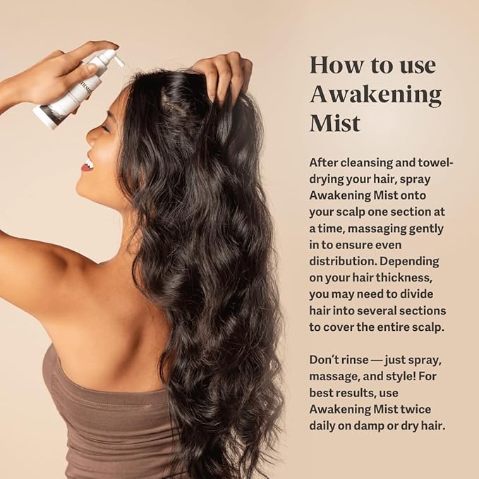 Kintsugi Awakening Mist Scalp Tonic- Help Combat Signs of Aging Hair, Leave-in Treatment for Reducing Buildup- Supports Moisturized, Fuller Looking Hair w/Keratin, Green Tea Extract, & Chamomile