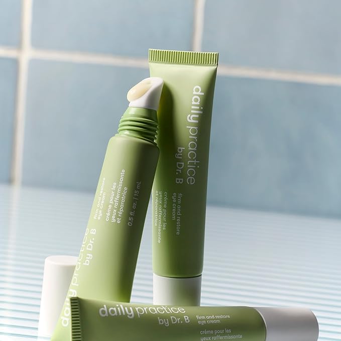 by Dr. B Firm and Restore Eye Cream, Lightweight Eye care for Dark Circles, Puffiness & Fine Lines with Peptides and Hyaluronic Acid, Paraben Free, Phthalate-Free, Travel-Friendly, 15ml