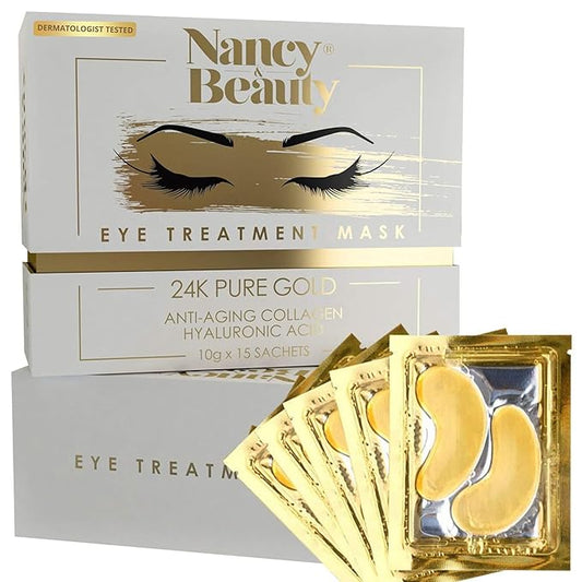 Under Eye Patches - 24K Gold Under Eye Mask, Dark Circles Under Eye Treatment Mask, Anti-Wrinkle Under Eye Bag Treatment for Puffy Eyes, Collagen Patch & Eye Mask Skincare, Under Eye Gel Pads 20 Pairs