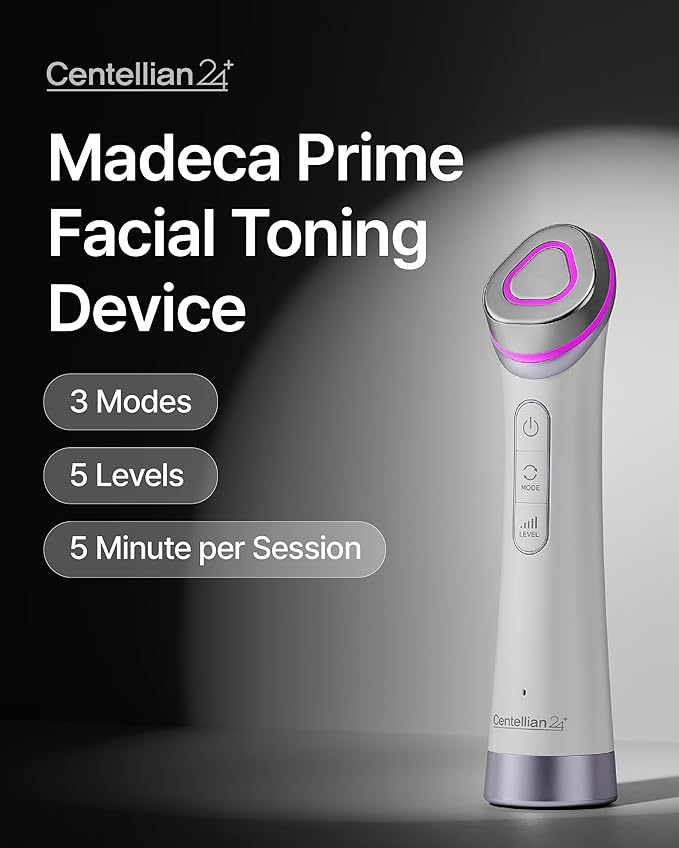 Centellian 24 Madeca Prime Facial Toning Device - 3-in-1 Microcurrent + Hyaluronic Tox Boosting Ampoule (1.01fl oz) - Deep Moisturization & Hydration with Hyaluronic Acid, Premium Korean Skin Care