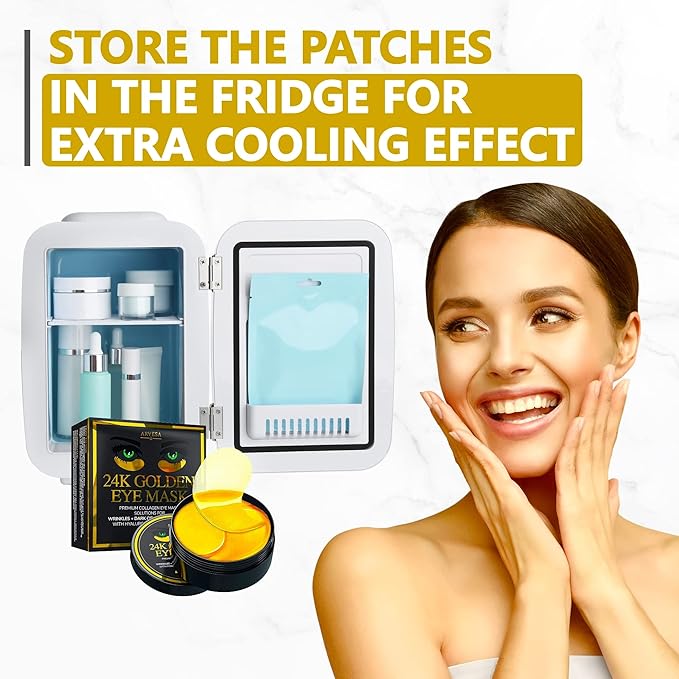 Under Eye Mask for Dark Circles and Puffiness, Wrinkles, 24k Gold Under Skincare Treatment Patches for Puffy Eyes with Collagen for Women and Men - Gel Pads - 30 Pairs