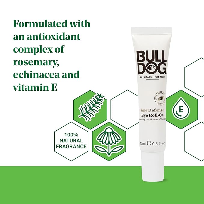 Bulldog Mens Skincare and Grooming Age Defense Eye Roll On, 0.5 Ounces