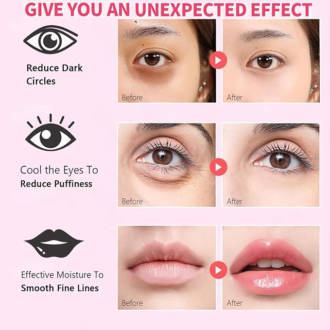 30 Pairs Lip Mask Under Eye Masks Patches, Crystal Collagen Hydrating Moisturizing Smoothing Lips Gel Pads for Puffy Eyes Bags,Dark Circles,Puffiness,Fine Lines,Wrinkles,Anti-Aging Avocado