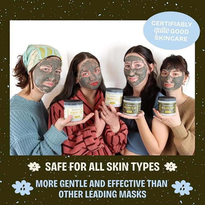 Purifying Clay Mask for Oily Skin, Blackheads & Pore Tightening – Deep Cleansing Detox Mask with Bentonite & French Green Clay for Soft, Hydrated Skin, Exfoliation, and Radiant Glow