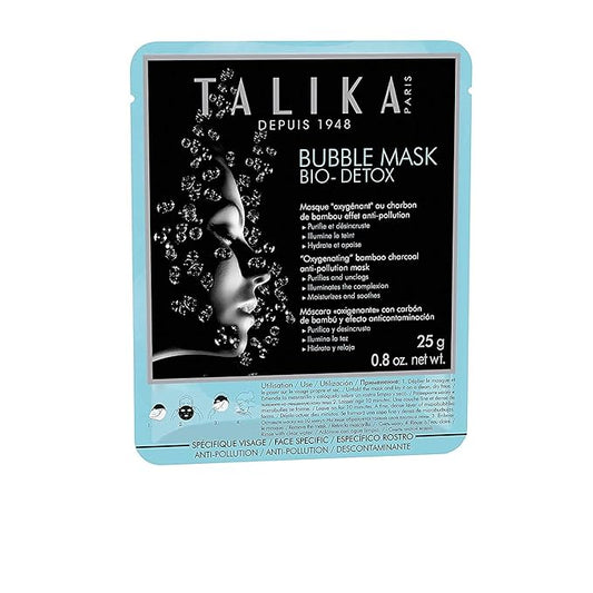 Talika Bubble Mask Bio Detox - Oxygenation & Anti-Pollution Face Mask - Foaming Action Microbubble Detox Mask - Purifying & Protecting Beauty Sheet Mask