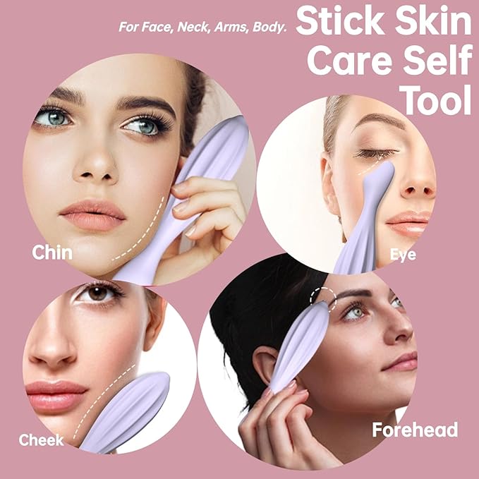 Silicone Facial Massage Roller, Face Massager Skin Lifting Tool Shapes Face Curves, Body Face Roller for Wrinkles and Skin Lifting Reduces Tiredness Promote Circulation for Women (Blue)