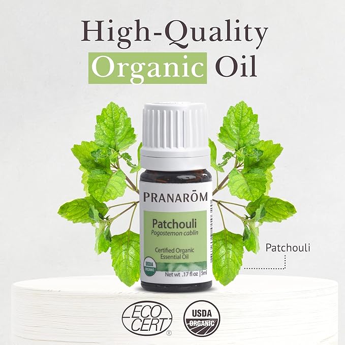Pranarom - Patchouli Essential Oil (5ml) - 100% Pure Natural Therapeutic Grade Essential Oil for Diffusing and Perfumes | USDA and ECOCERT Certified Organic