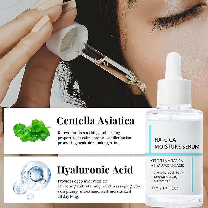 2PCS Peptide Propolis Serum & CICA Hyal Hydrating Face Serum For Women & Girls, Hydration & Wrinkle Renewal, For Women Anti Aging, CICA Extract For Skin, All Skin Types, Deep Moisturizing 2PCS