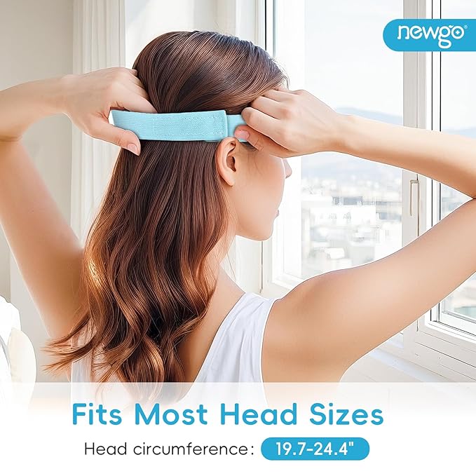 NEWGO Cooling Eye Mask for Puffy Eyes, Cold Eye Mask Eye Ice Pack for After Eyes Surgery, Tension Stress Relief, Itchy Eyes, Headaches, Dark Circles - Blue