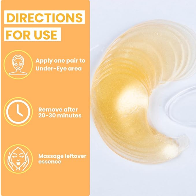 My Ingredients Gold & Snail Mucin Hydrogel Eye Patches 30 Pairs- Dark Circle and Puffy Eye Treatment, Energizing Solution for Tired Eyes, Korean Under Eye Patches for Dark Circles and Undereye Bags