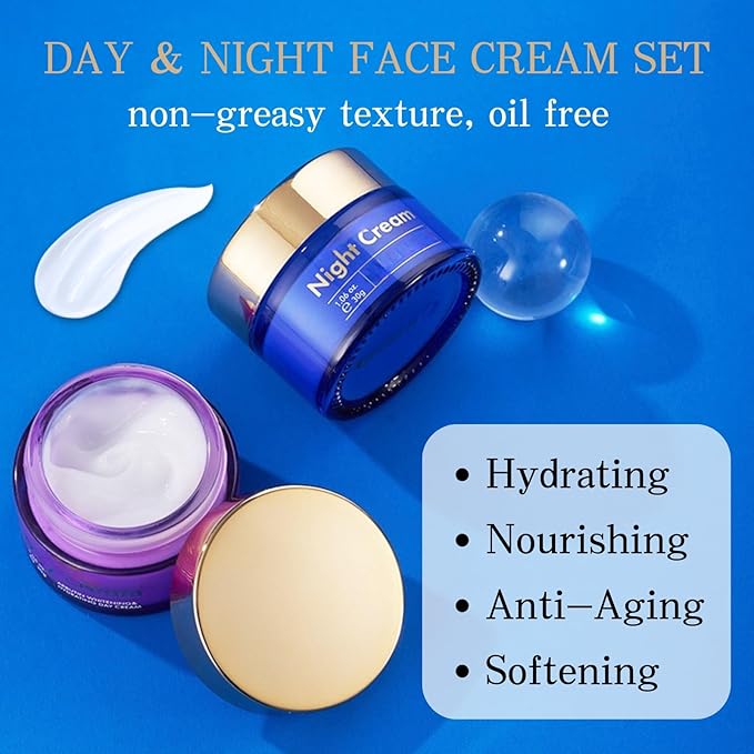 Day & Night Cream for Face - Niacinamide Day Cream & Retinol Night Cream for Women Anti Aging - Mother's Day Gifts with Niacinamide & Retinol Cream for Face, Hydrating