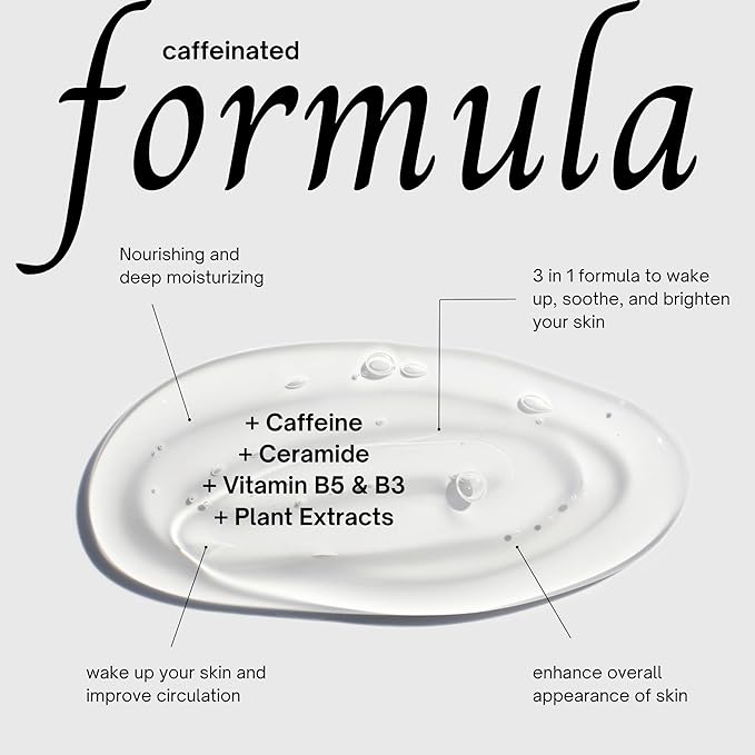 Everyday Caffeine Facial Treatment Mask - Caffeinated Formula with Ceramide, Plant Extracts, Cypress Essential Oil Ultra-Rich Formula, Men & Women Face Masks, All Skin Types (3 Sheets)