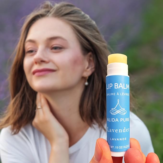 Lavender Lip Balm, Cruelty Free, Vegan Lip Balm Set, Beeswax Free, with Avocado Oil, Organic Jojoba Oil, and Vitamin E, Natural Moisturizer for Dry, Chapped, or Cracked Lips, 3 Tube Set