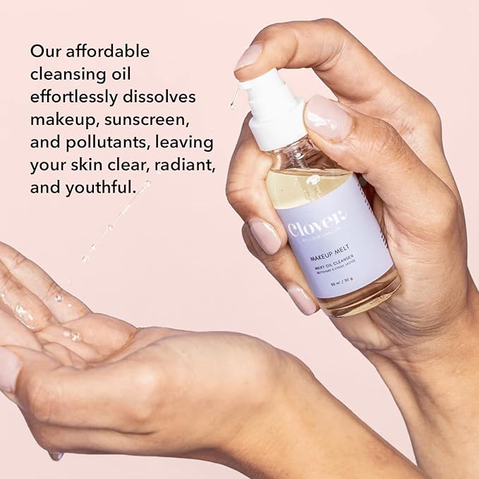 Clover Makeup Melt Milky Cleansing Oil | Gentle Makeup Removal, Skin-Friendly Formula and Residue-Free Rinse | Cruelty-Free & Vegan Face Oil - 118 ml