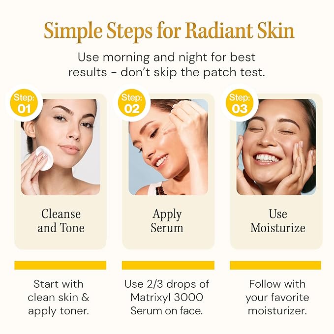 Anti Aging Serum Matrixyl 3000 with Hyaluronic Acid, Peptide Collagen, Argireline Best for Deep Wrinkle Repair, Hydrating Face Serum for All Skin Types, 1.01 Fl Oz