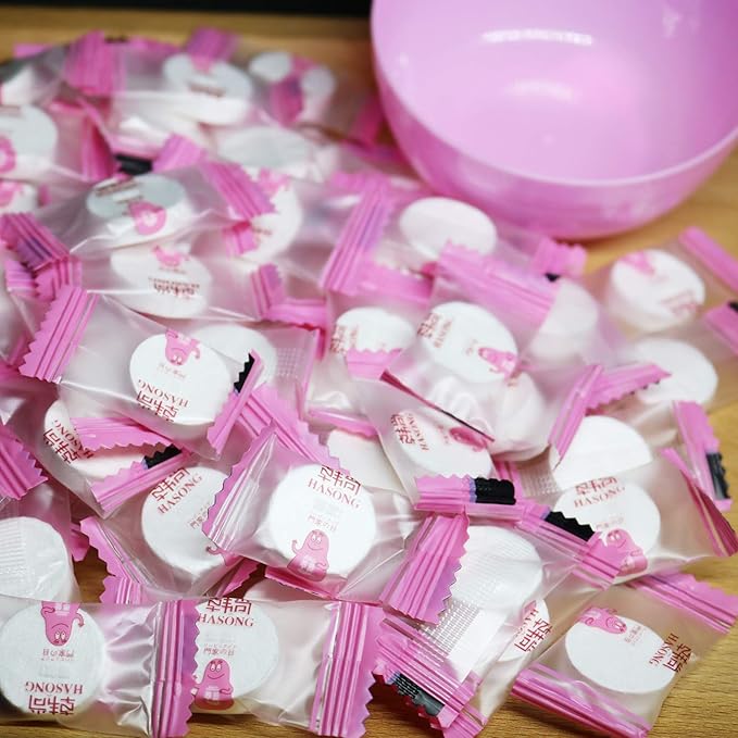 100 Pieces Compressed Disposable Facial Mask Sheet Home DIY Skin Care, Get 1x Mask Bowl For Free