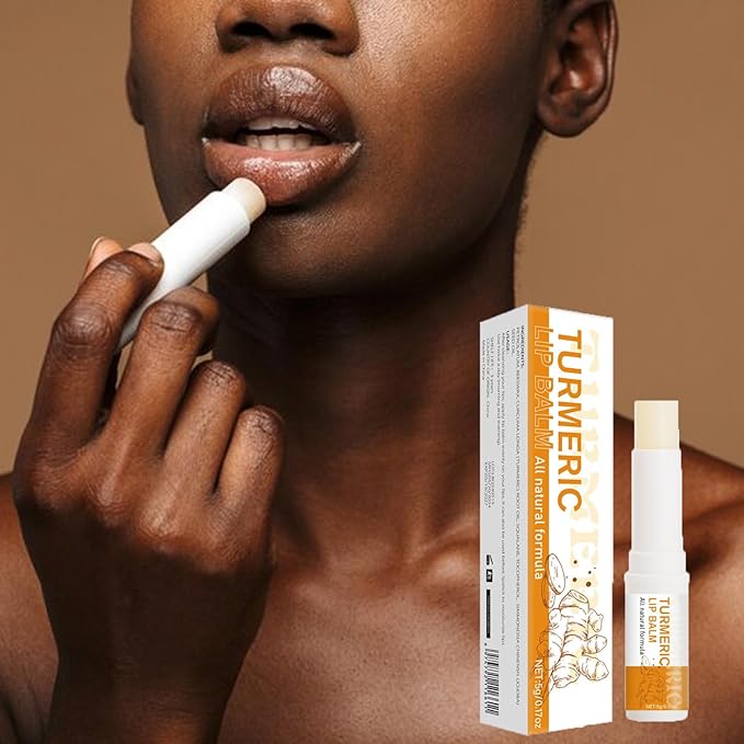 Turmeric Lip Balm for Smokers With Root Oil - Brightening for Dark Lips, Long-Lasting Moisturizer for Dry, Cracked, and Dull Lips - All Natural Hydrating Skin Care, 0.17 oz