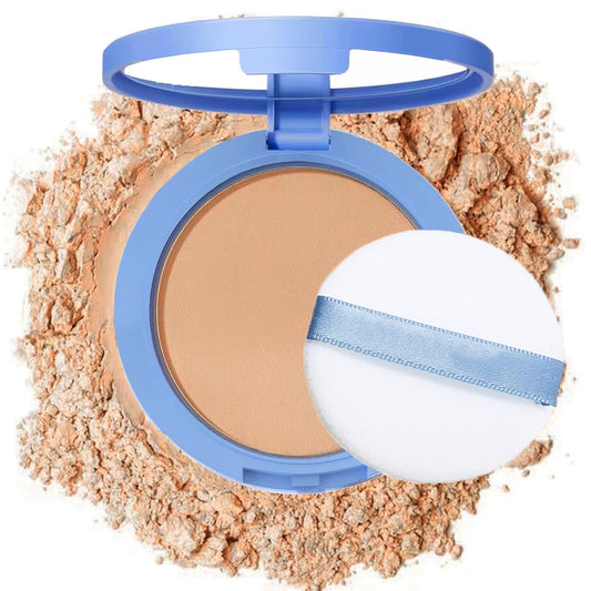 Oil Control Face Pressed Powder,Matte Smooth Flawless Setting Powder Makeup,Waterproof Long Lasting Finishing Powder,Cruelty Free Lightweight Face Cosmetics,0.35Oz(PURE BEIGE)