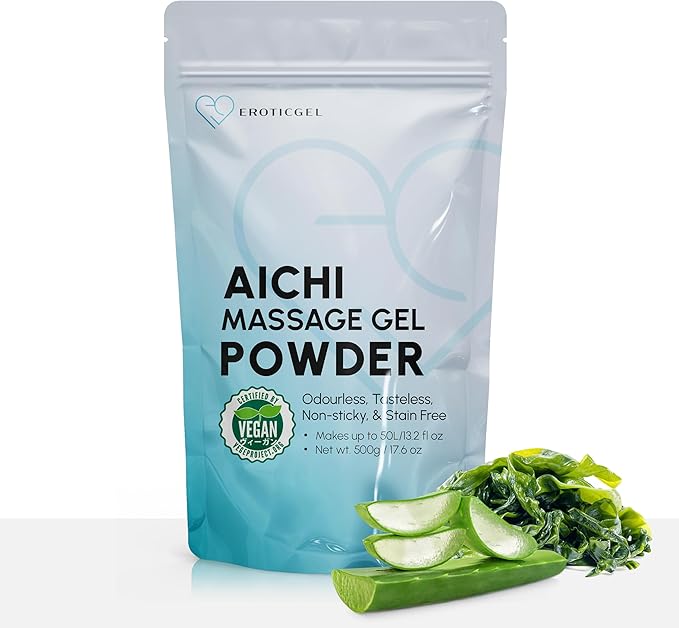 Japanese Nuru Massage Gel Powder 500g | Formulated with Natural Aloe Vera & Seaweed | Made in Japan | Paraben, & Glycerine Free | Fragrance-Free | Makes 13.2 gal/ 50L | Vegan