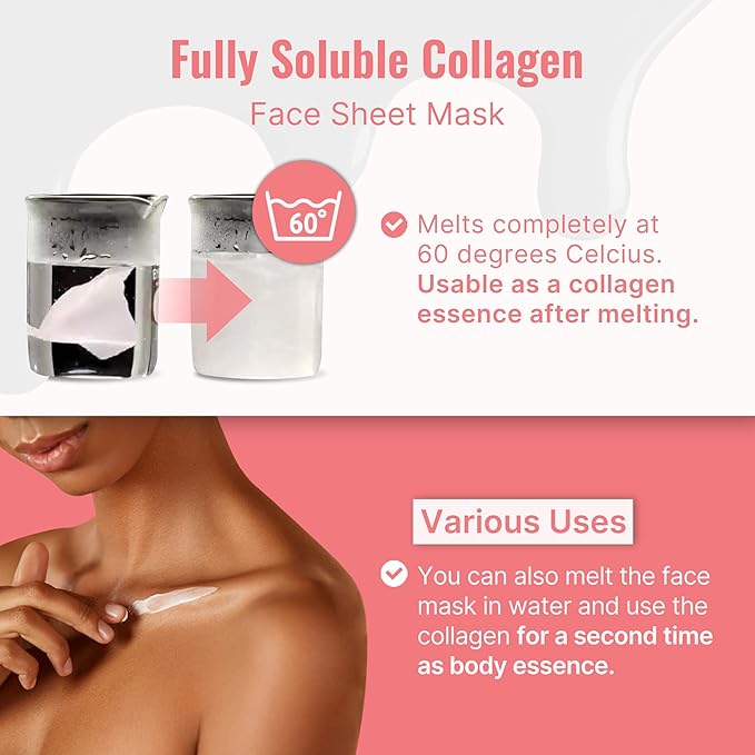 Meditime Collagen Mask | Age-Defying, Hydrating & Firming Face Mask | Korean Face Mask with Hyaluronic Acid & Niacinamide | Moisturizing Collagen Lifting Mask for All Skin Types 4 Sheets