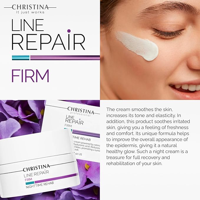 '-CHRISTINA- Line Repair Night Cream with Hyaluronic Acid | Experience Refreshed, Elastic Skin with Our Soothing Night Cream | Suitable for Normal to Dry Skin 50ml / 1.7 fl.oz