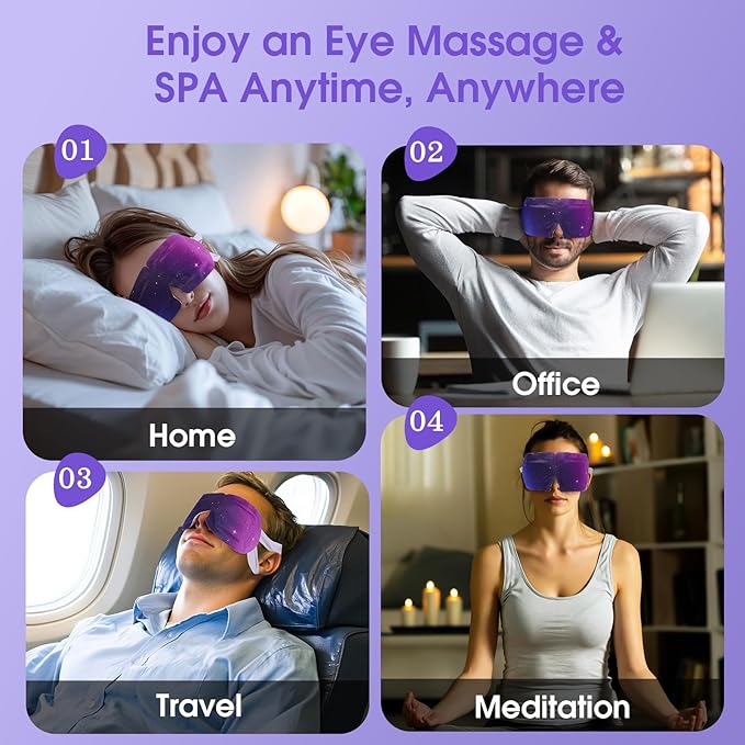 14Packs Microcurrent Heated Eye Mask for Dry Eye, Sleep Steam Eye Masks Disposable Self Heating for Warm Compress Dark Circles Puffiness Relief Fatigue Travel Essentials Gift for Women Men