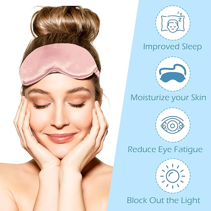 Le Luxe Silk Sleep Mask (Luxury Silk Sleep Mask, Made with 100% Real Natural Pure Silk Eye - Eye Cover - Eye Mask - Anti Aging - Skin Care - Ultra Soft - Light & Comfy (Blue)