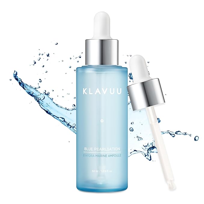 BLUE PEARLSATION 8 Hydra Marine Ampoule - Enriched with Hyaluronic Acid for Dual-Layered Skin Hydration & Panthenol Nourishment - Ideal for Sensitive Skin Types – 1.69 floz