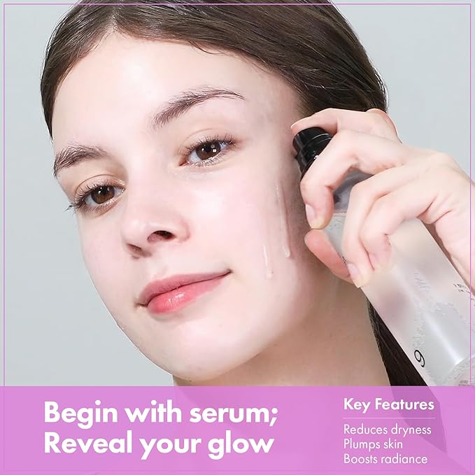 9 Peptide Skin Booster Serum, Niacinamide & Hyaluronic Acid Skin Renewal Boosting Facial Essence for All Skin Types, Korean Skin Care, Paraben Free, 150ml, 5.07 fl.oz.