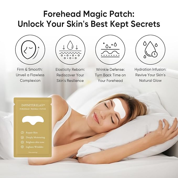 12Pcs Forehead Wrinkle Patches for Women, Hydrolyzed | Collagen | Vitamin E | Aloe Vera to Reduce Wrinkles Forehead Wrinkles Treatment Overnight (White)