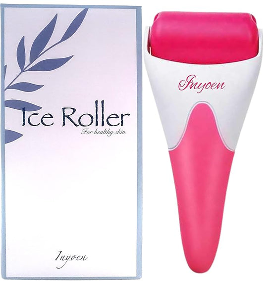 Facial Massager | Frozen Skincare Accessories for Face, Eyes & Body | Ice Roller for Puffiness, Migraine, Wrinkles & Sun Damage Relief (Pink)