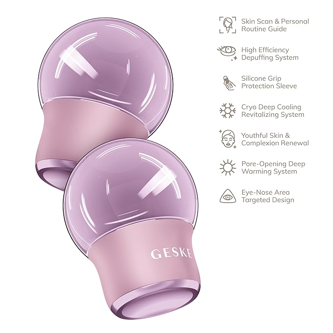 SmartAppGuided™ Cool & Warm Face & Body Massager | 7 in 1 | Multifunctional Massager | Face & Body | Battery-free Cooling & Warming | Firms, Relaxes & De-Puffs Skin | Globular Design