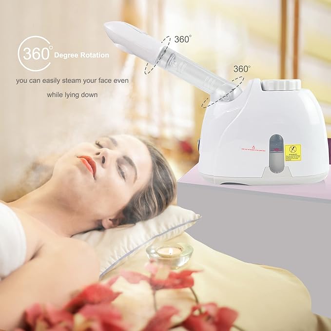 Facial Steamers with 360 Rotatable Sprayer, Face Steamer for Facial Deep Cleaning, Hot Mist Humidifier for Face Spa Sinuses Moisturizing, Home or Salon Use