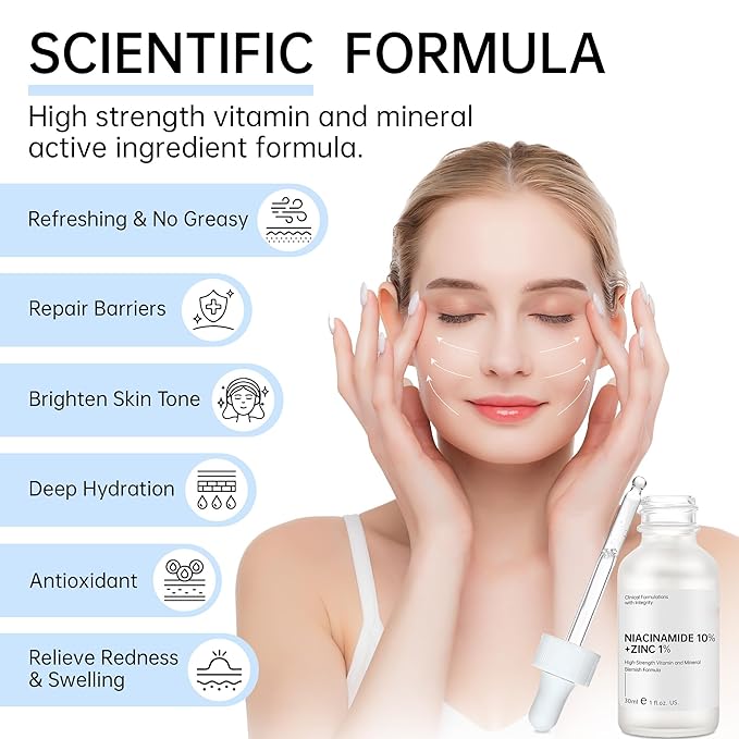 Niacinamide 10%+ Zinc 1% Serum For Face, Niacinamide Serum For Face, Dermatologist, Redness Relieve-30ml 1floz