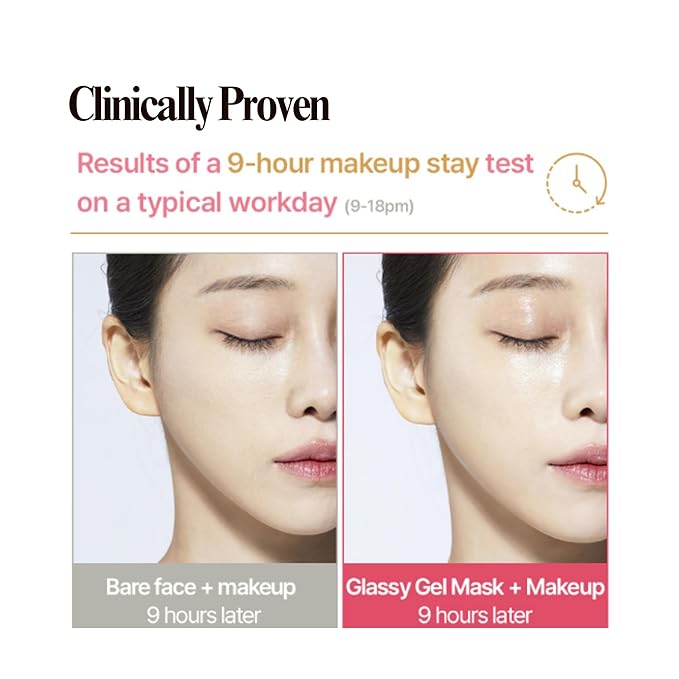 Glassy Hydrogel Face Mask, Deep Hydrating Overnight Hydrogel Mask for Dewy and Radiant Skin, Vegan Collagen, Preps Skin for Long-Lasting Makeup, Elasticity Improvement, 34g x4ea