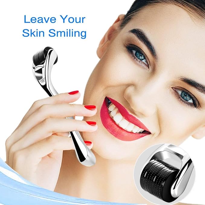 Derma Roller for Beard - Diougens Lee 540 Titanium Microneedling Roller for Face Body - with Storage Case