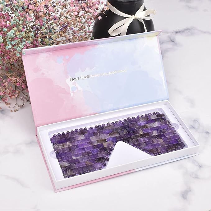 ideayard Jade Eye Mask Cooling Sleep Mask 100% All Natural Jade Stone Eye Mask for Hot & Cold Anti Aging Therapy, Headache and Migraine Relief Weighted Eye Mask