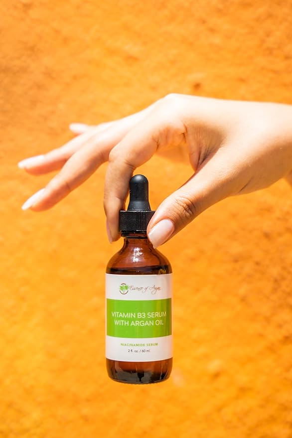 Essence of Argan B3 Vitamins Hyaluronic Acid Face Serum, Niacinamide Moisturizer for Face, Pore Serum Minimizer - 2 fl. Oz. Dropper Bottle