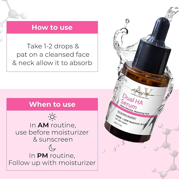 DUAL Hyaluronic Acid Face Serum For Plump Skin, Hydrating Face Serum For Fine lines - 30 ml