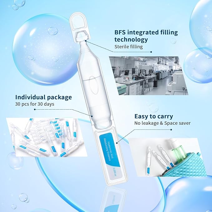 30pcs Hyaluronic Acid Serum, Face Moisturizer Hyaluronic Acid for face Moisturizing, Individually Packed Face Serum for Daily Use