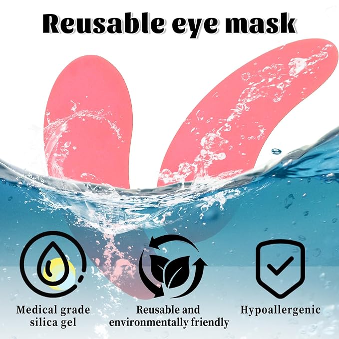 20 PCS Under Eye Patches, Reusable Eye Patches Silicone Patches Under Eye Mask Silicone Eye Patches Reusable Overnight for Dark Circles and Puffiness Effect to Reduce Wrinkles and Fine Lines Colorful